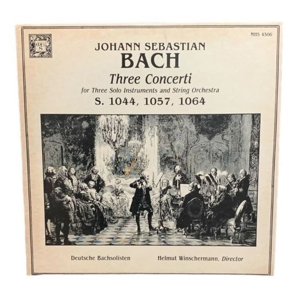 LP Johann Sebastian Bach  - Three Concerti For Three Solo Instruments And String
